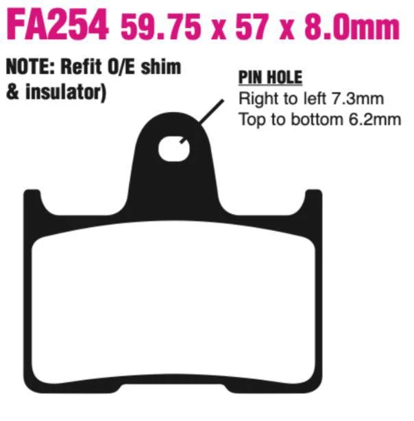 EBC FA Series Vee Disc Pad Set - FA254V - Image 2