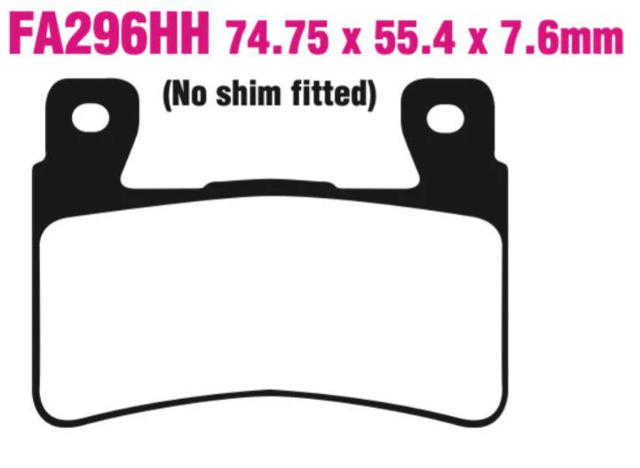 EBC Double-H Sintered Disc Pad Set - FA296HH - Image 2