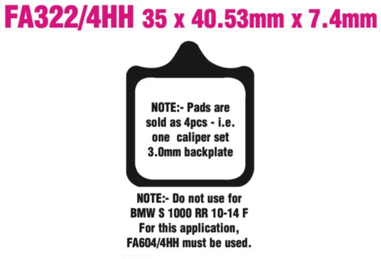 EBC Double-H Sintered Disc Pad Set - FA322/4H - Image 2