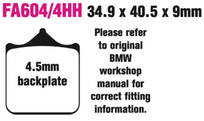 EBC Double-H Sintered Disc Pad Set - FA604/4HH - Image 2