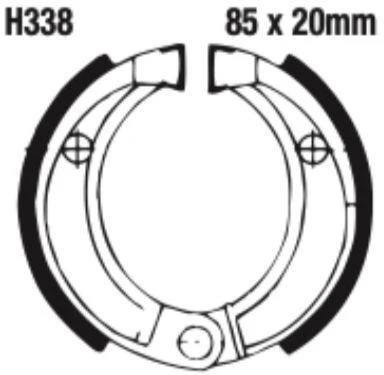 EBC Grooved Brake Shoe Set - H338G - Image 2