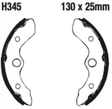 EBC Grooved Brake Shoe Set - H345G - Image 2