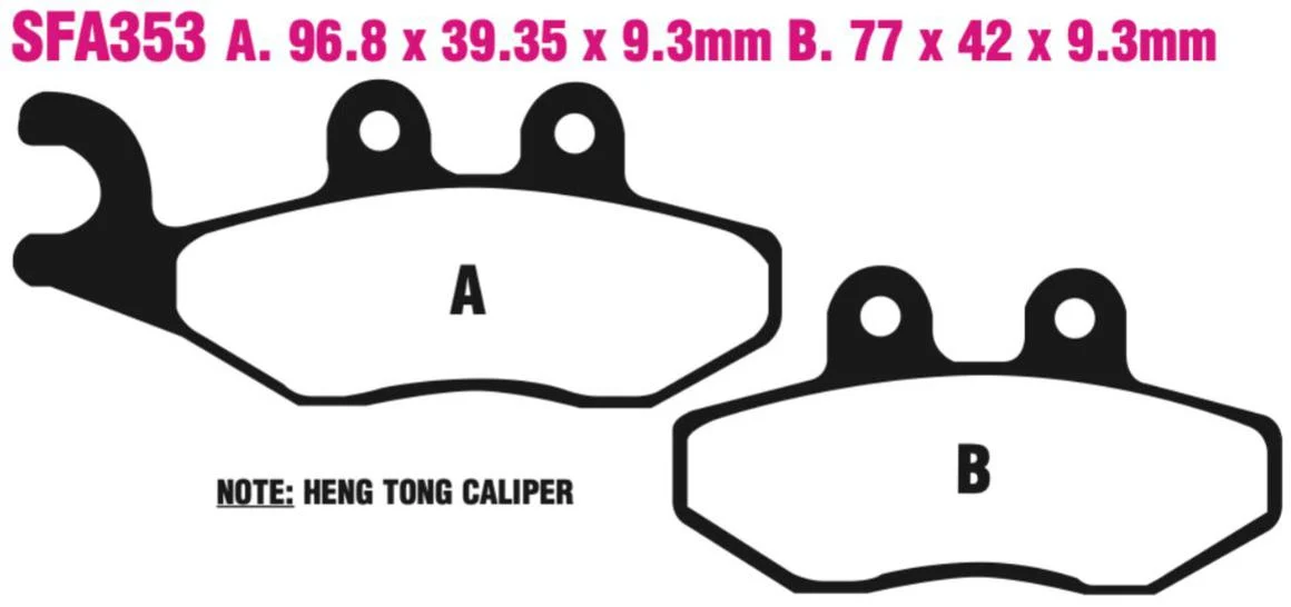 EBC Scooter Disc Pad Set - SFA353 - Image 2