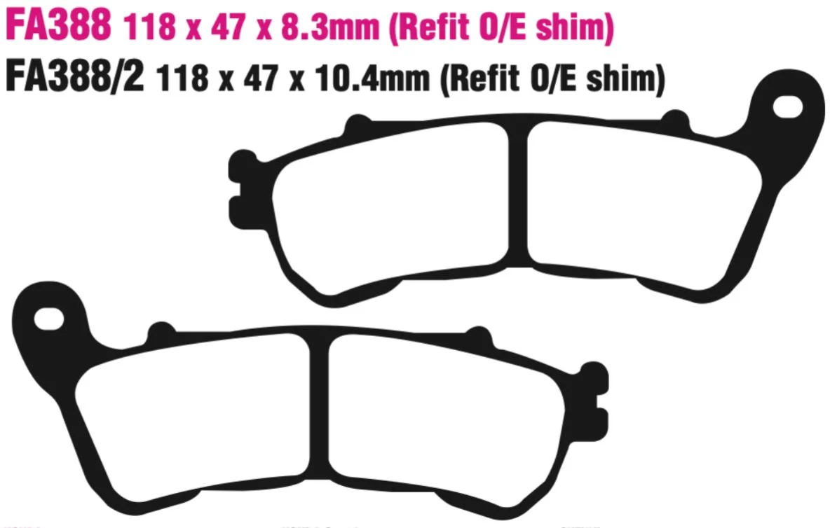 EBC Scooter Disc Pad Set - SFA388 - Image 2