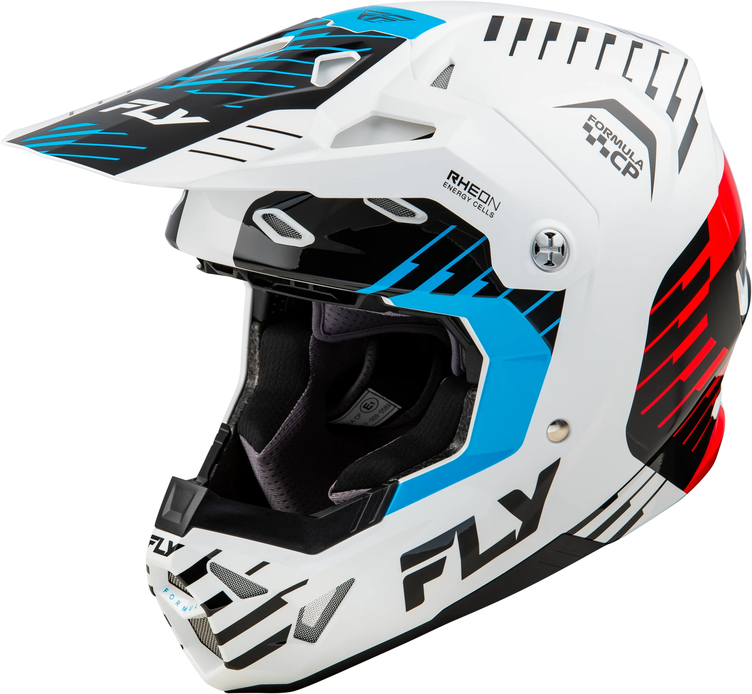 Fly Formula CP Slice Helmet - White / Red / Cyan