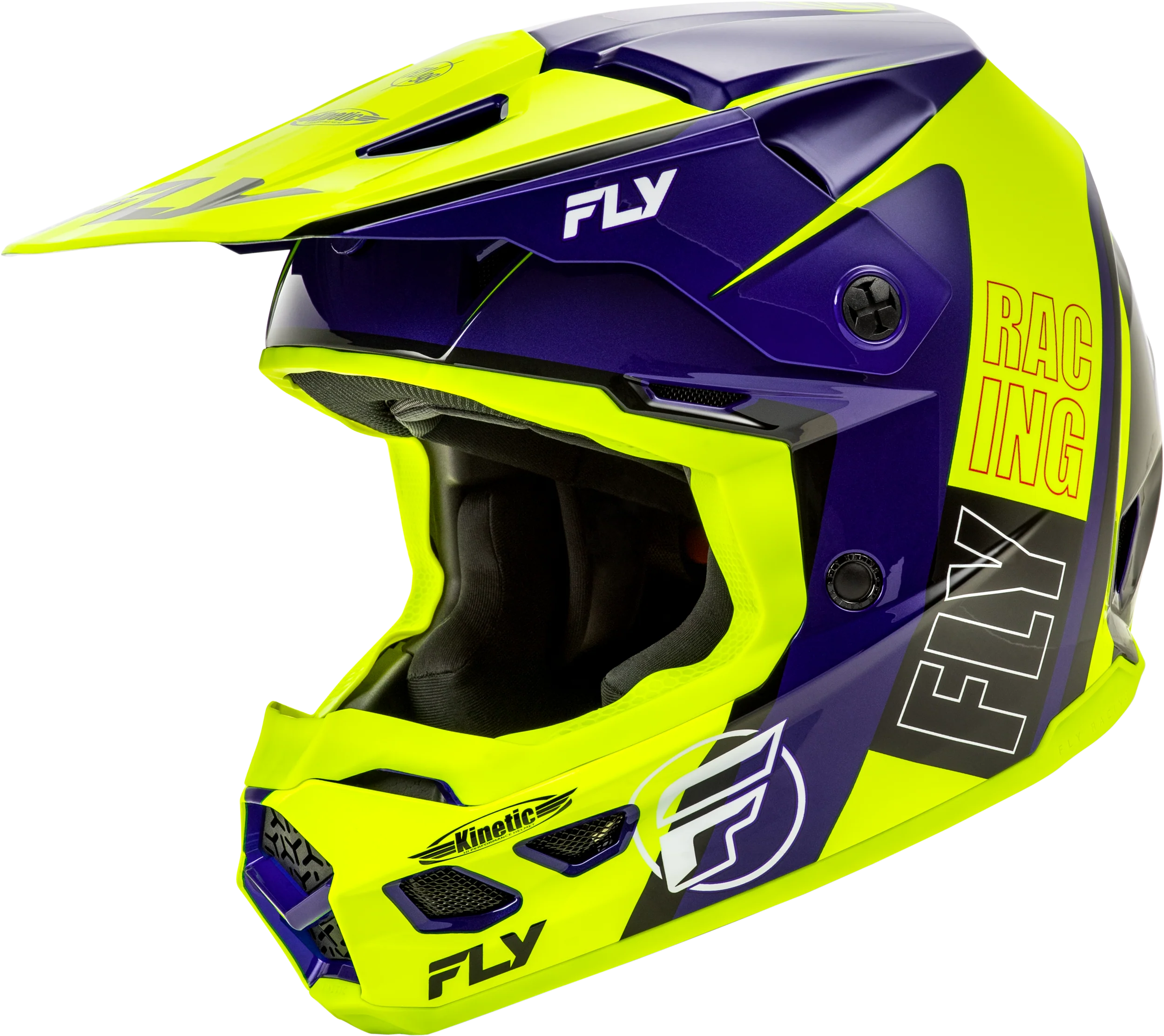 Fly Kinetic Rally Helmet - Hi-Vis / Blue / Black