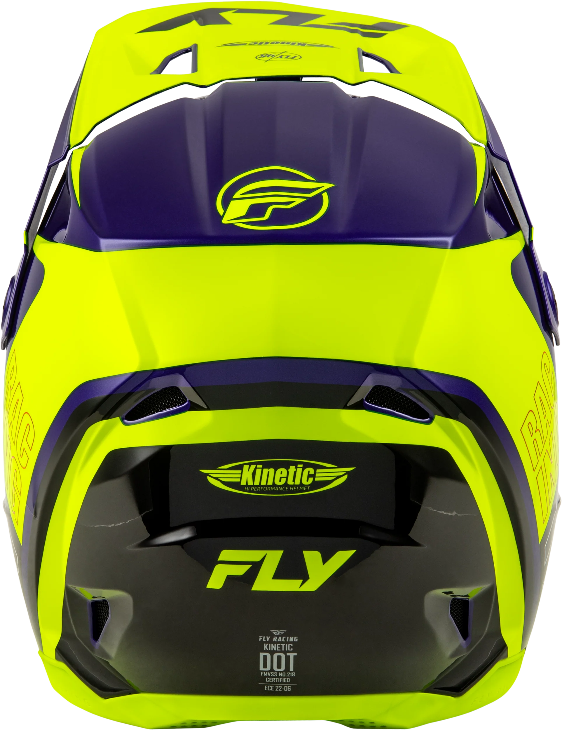 Fly Kinetic Rally Helmet - Hi-Vis / Blue / Black - Image 2