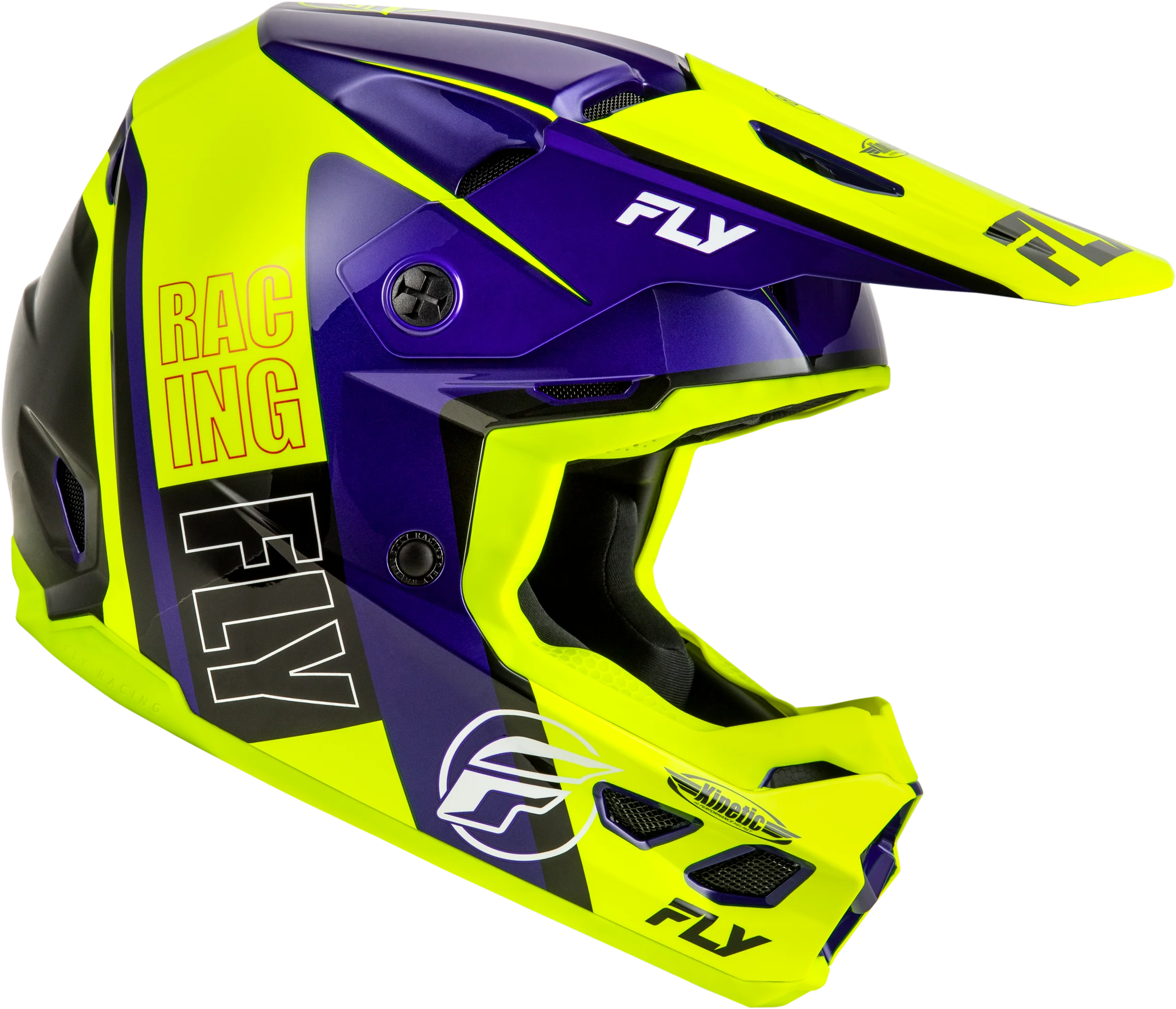 Fly Kinetic Rally Helmet - Hi-Vis / Blue / Black - Image 4