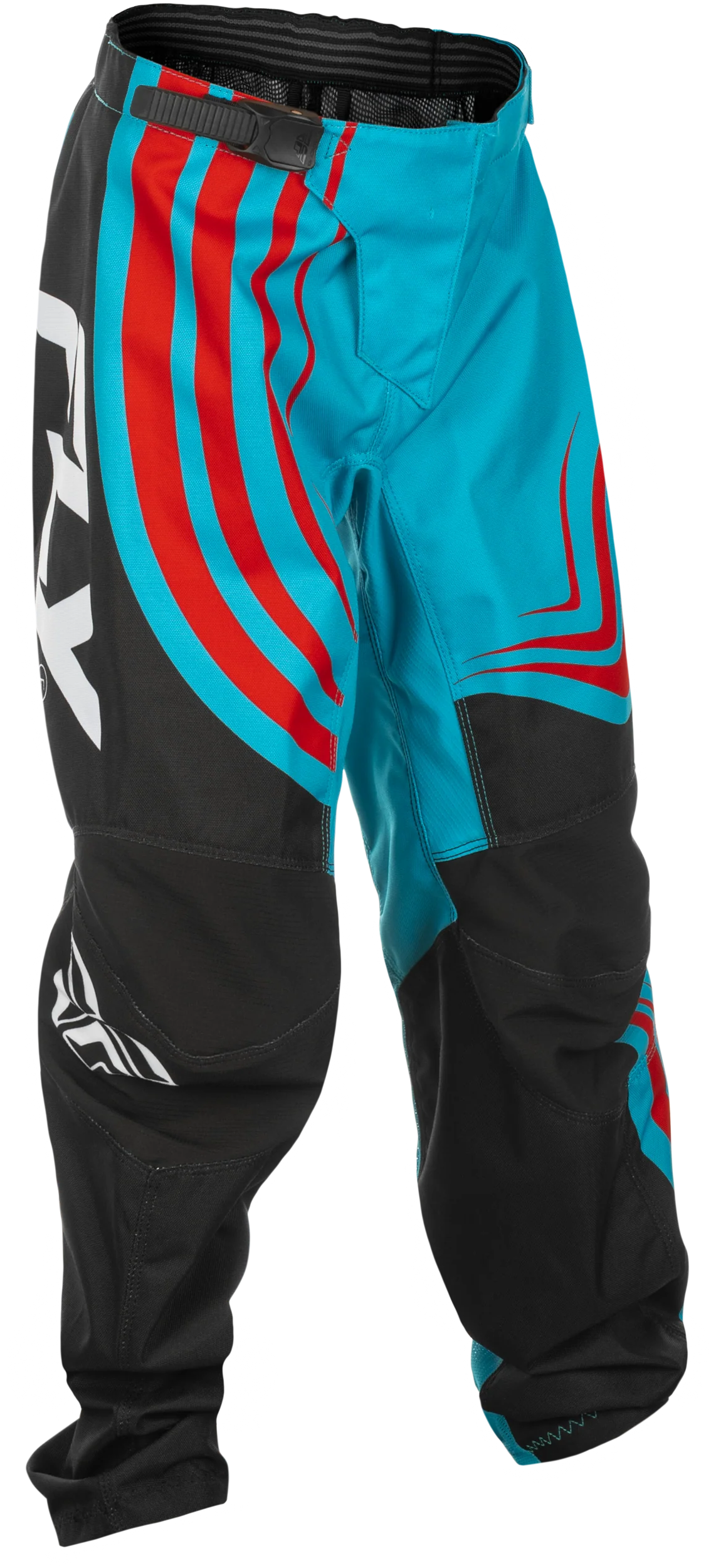 Fly MX25 Youth F-16 Pants Cyan - Black Red