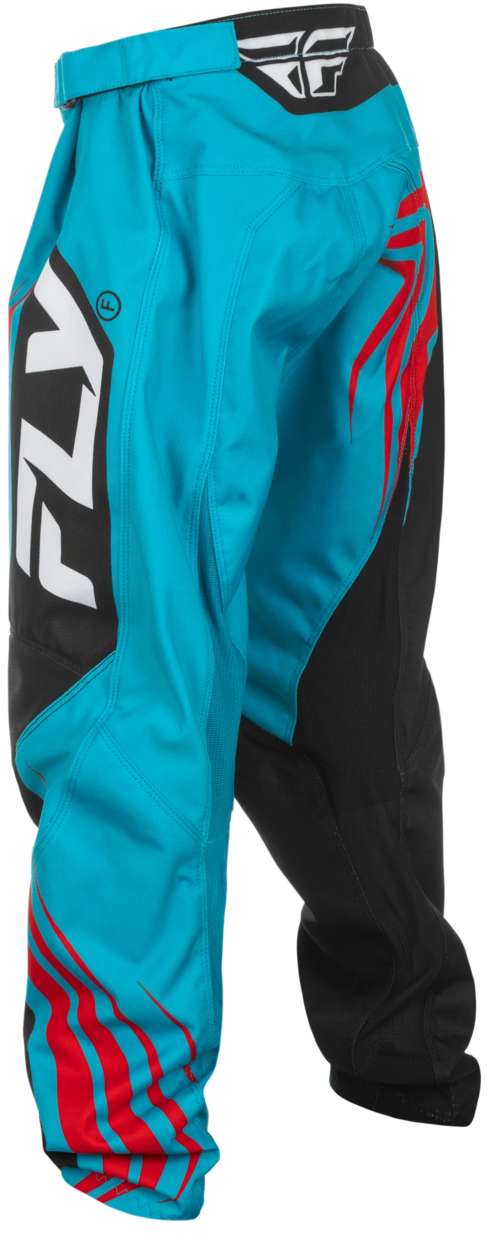 Fly MX25 Youth F-16 Pants Cyan - Black Red - Image 2