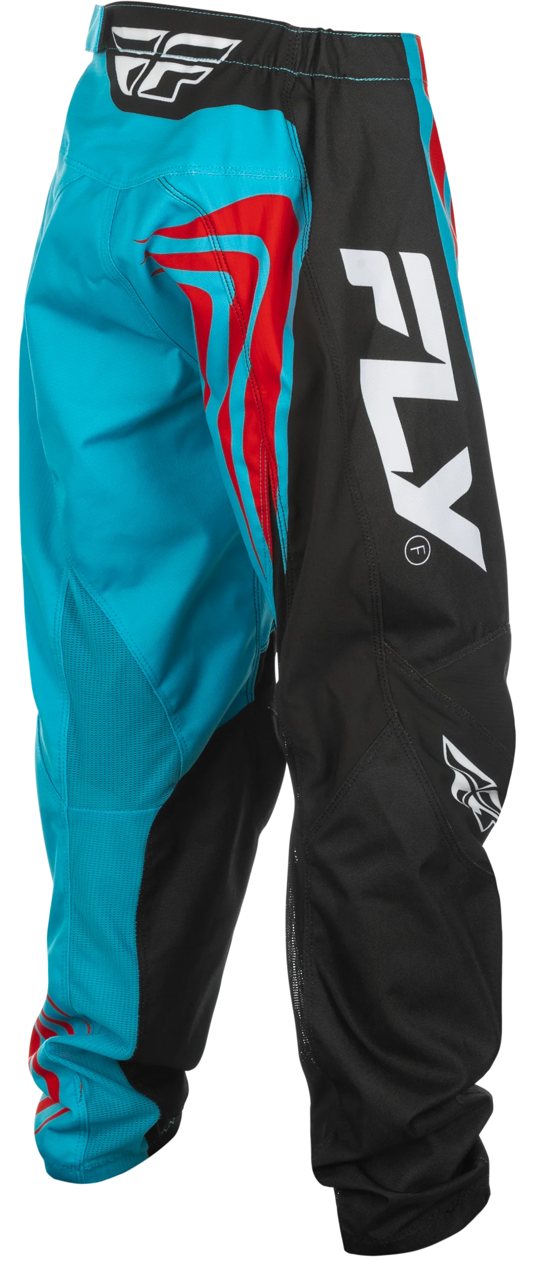 Fly MX25 Youth F-16 Pants Cyan - Black Red - Image 3