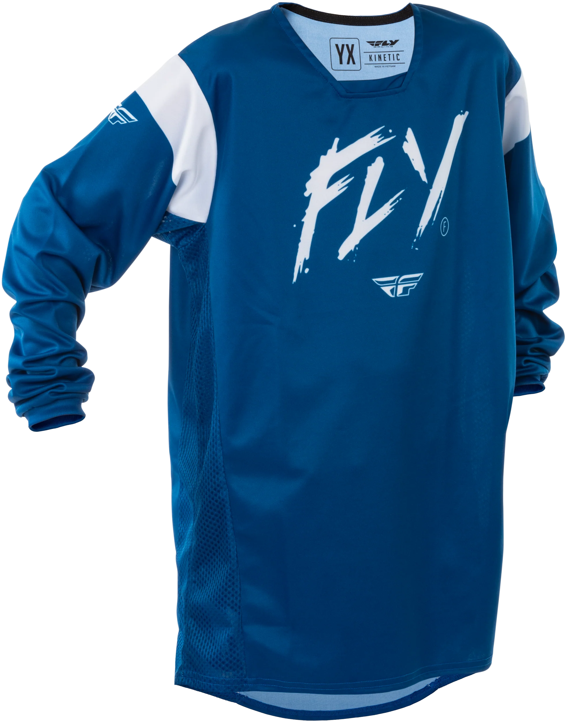 Fly MX25 Youth Kinetic Stoke Jersey Navy White