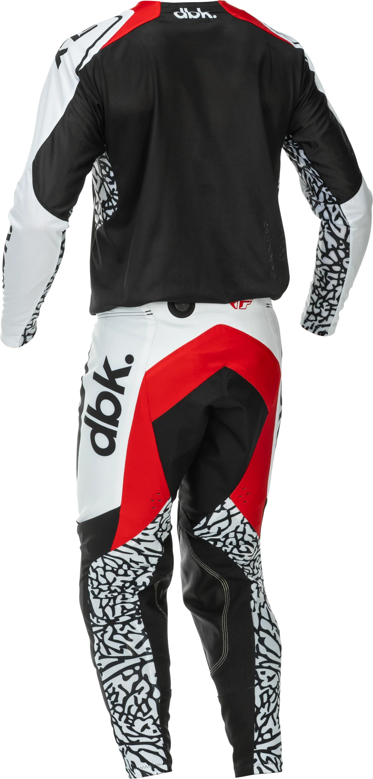 Fly MX26 Evo DBK Jersey & Pants - Black / White / Red - Image 2