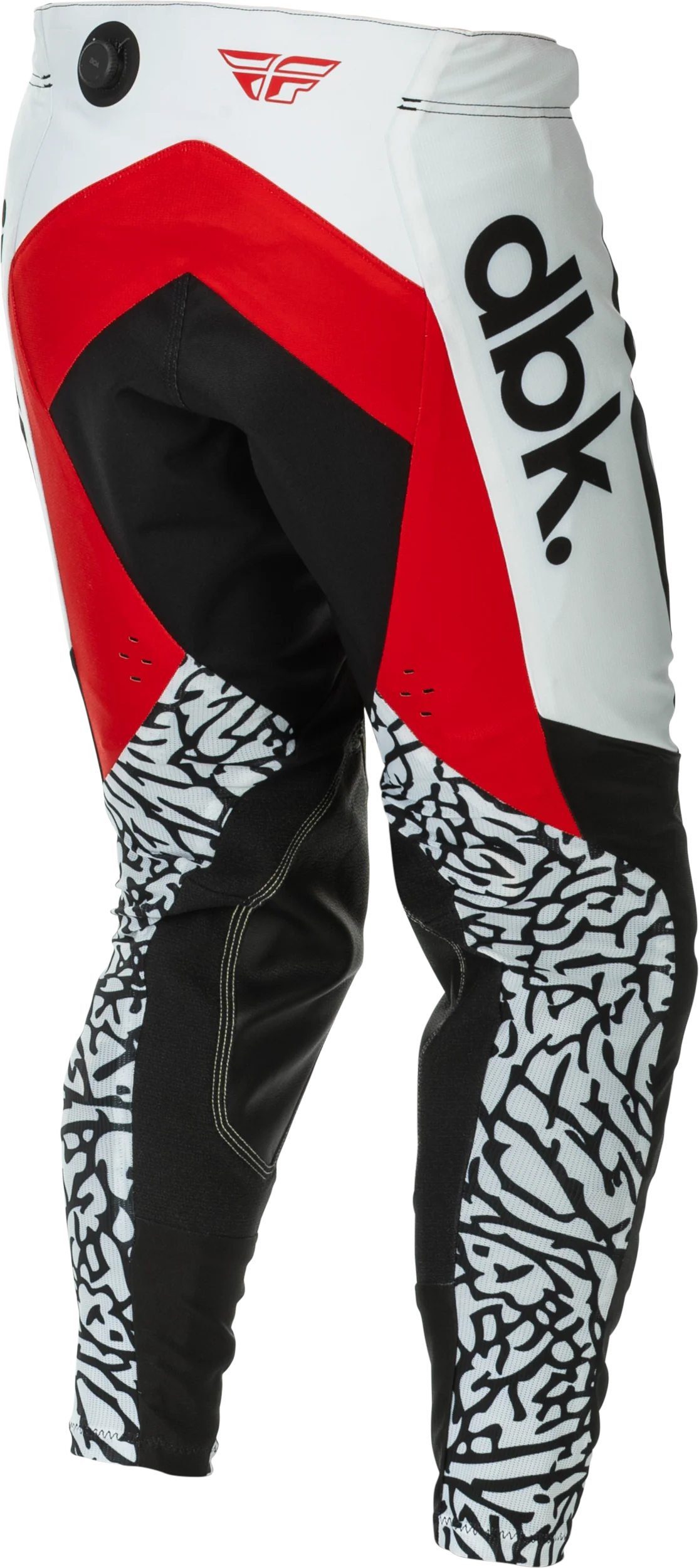 Fly MX26 Evo DBK Pants - Black / White / Red - Image 3