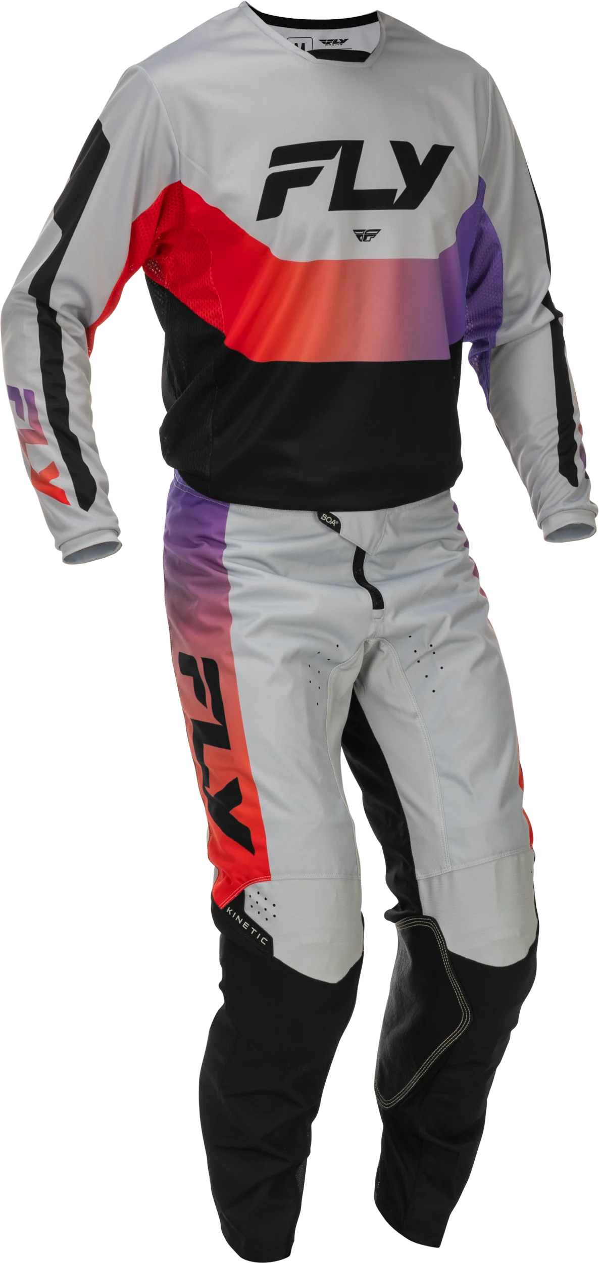 Fly MX26 Kinetic Jersey & Pants - Grey / Multi