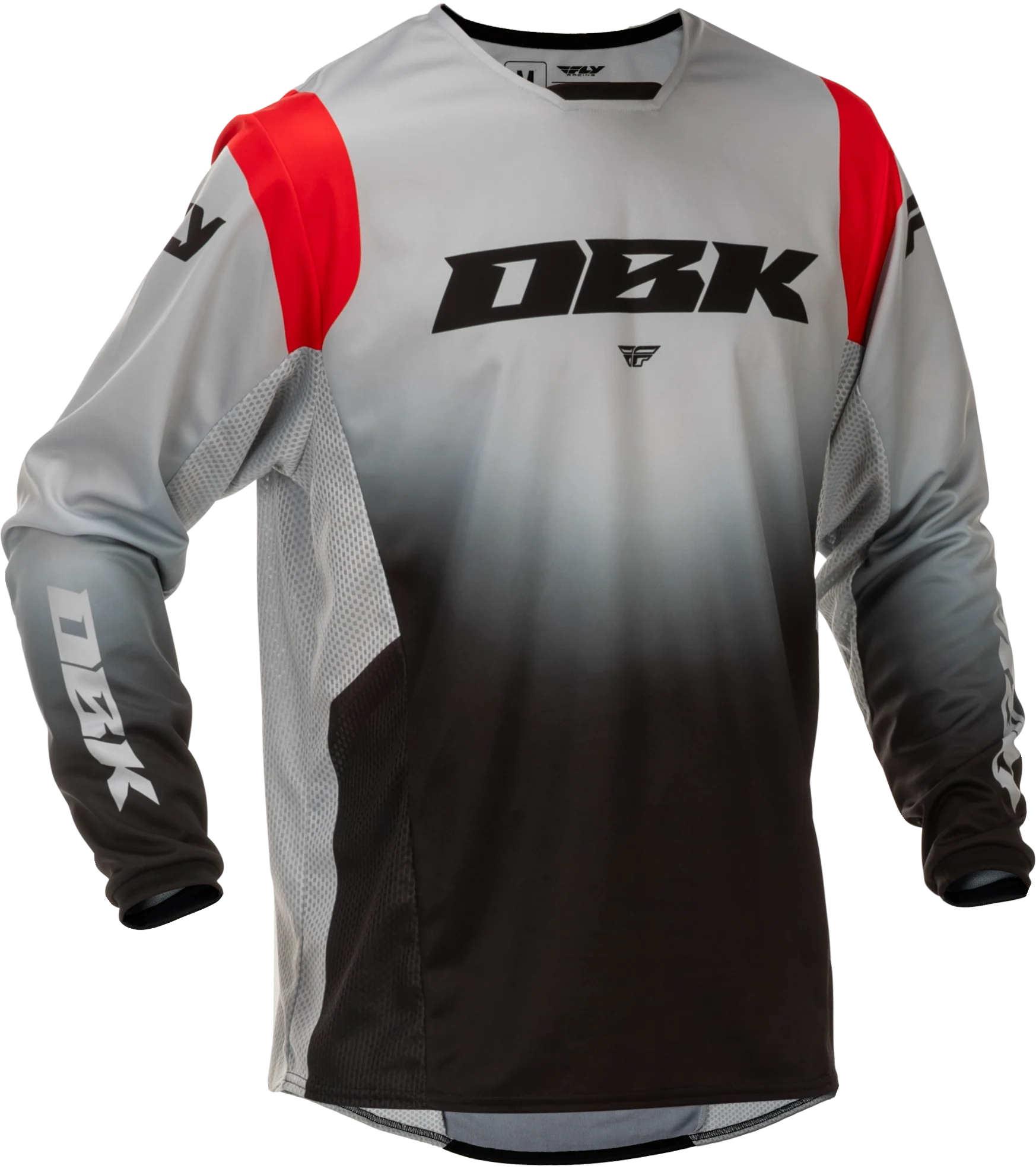 Fly MX26 Youth Kinetic DBK Jersey - Grey / Black / Red