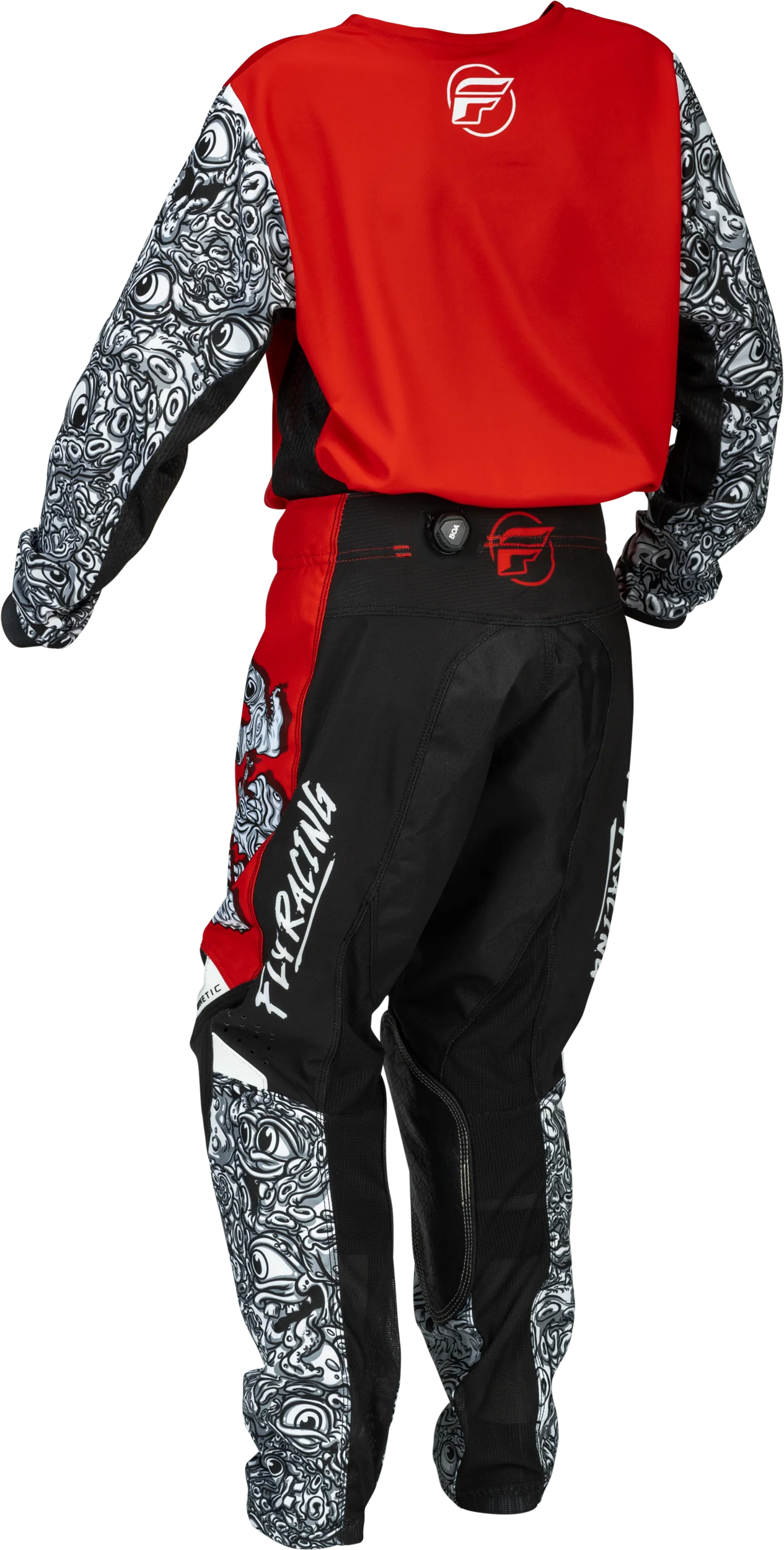Fly MX26 Youth Kinetic Jersey & Pants - Red / White / Black - Image 2