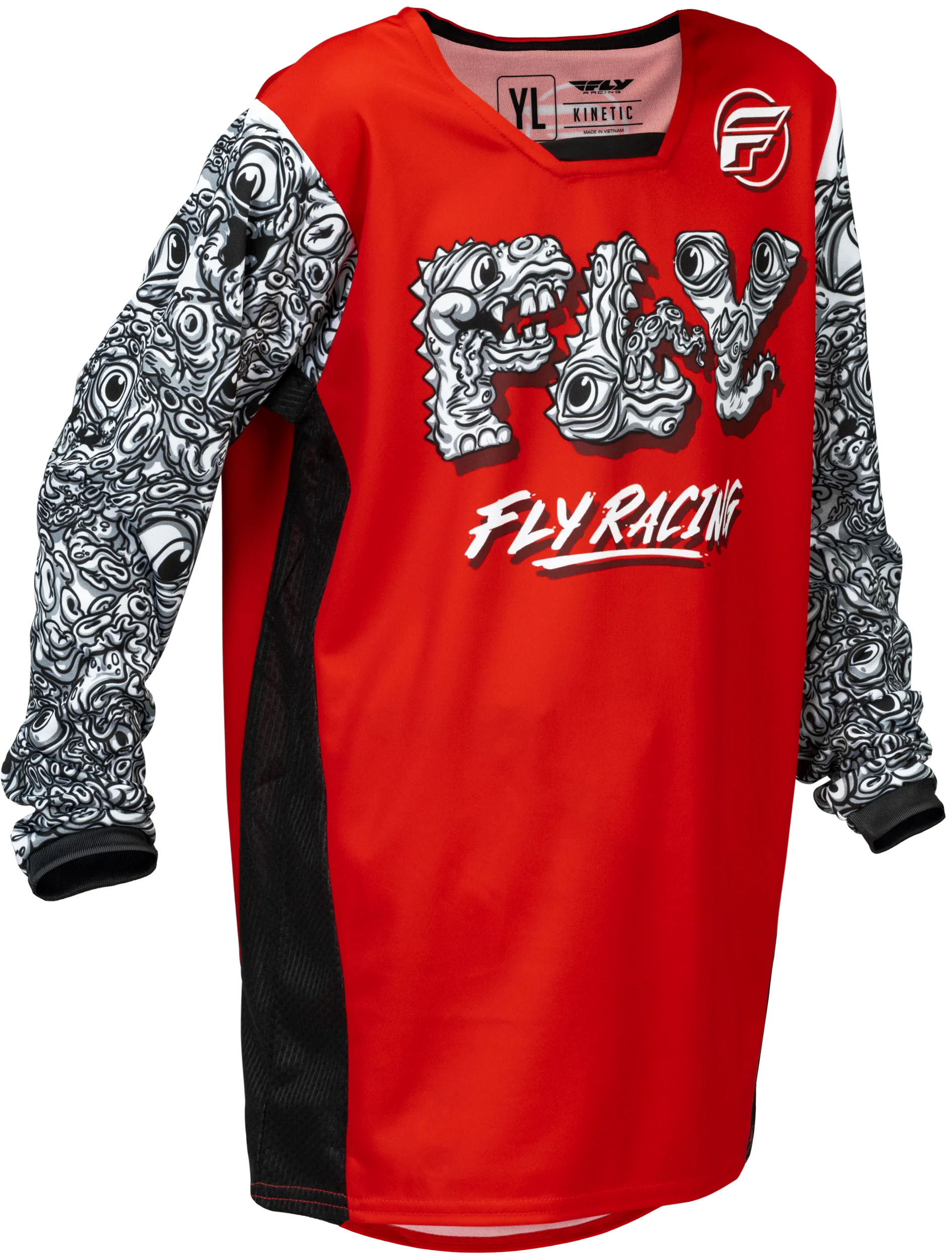 Fly MX26 Youth Kinetic Jersey & Pants - Red / White / Black - Image 7