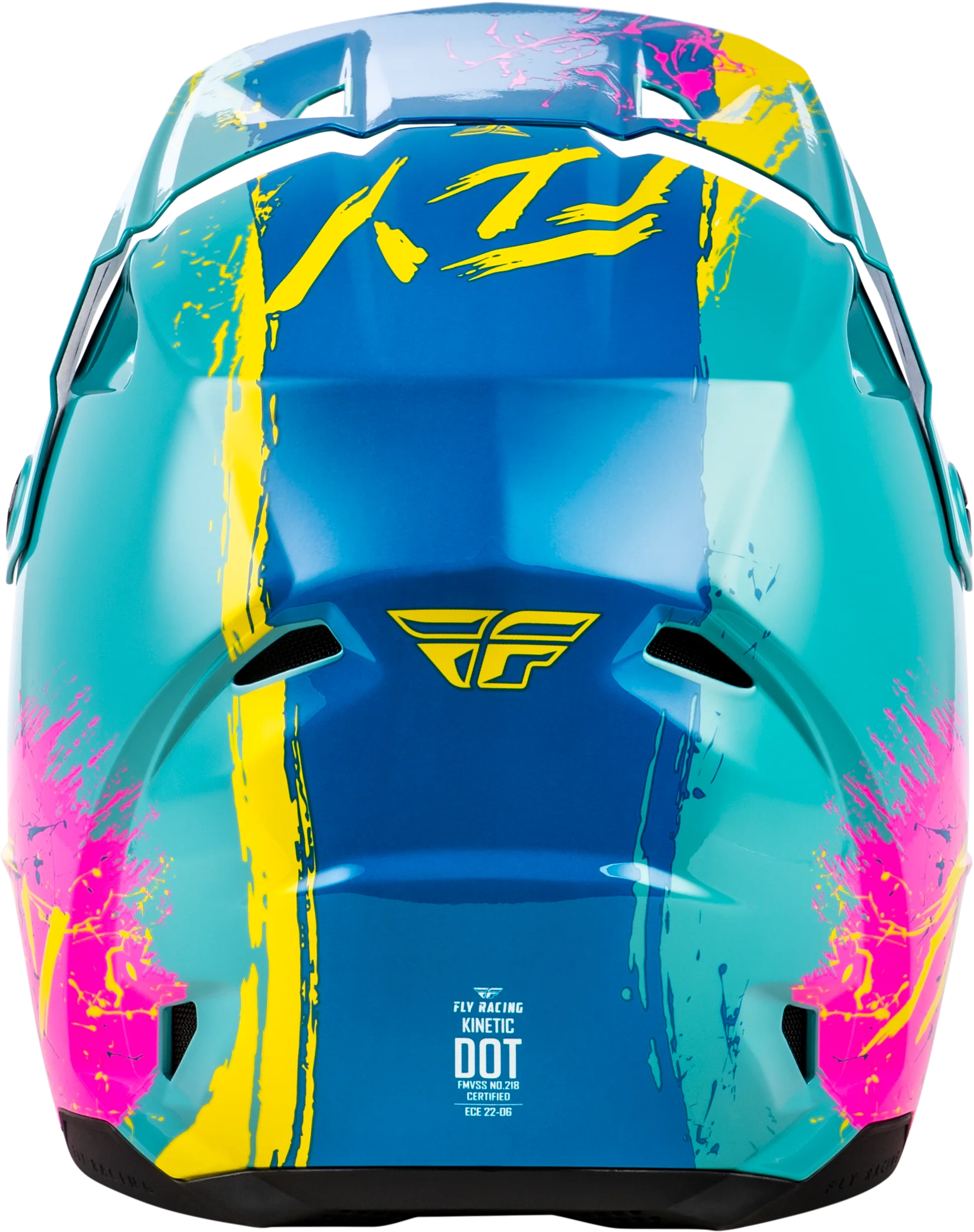 Fly Youth Kinetic Drip Helmet - Blue / Pink / Yellow - Image 2