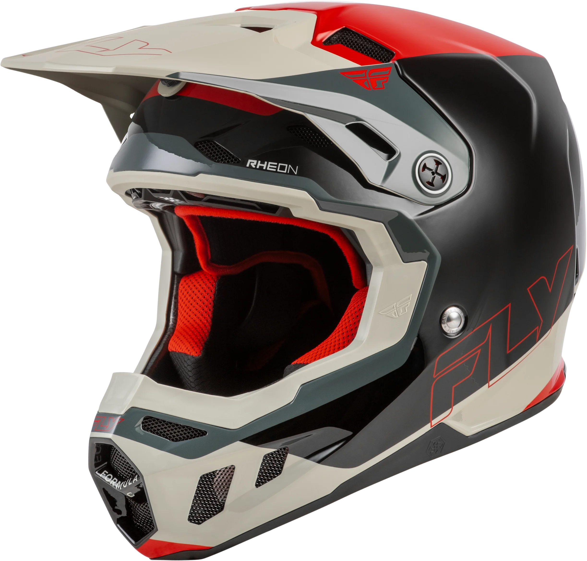Fly Youth Large Formula CC Glide Helmet - Black / Red / Grey
