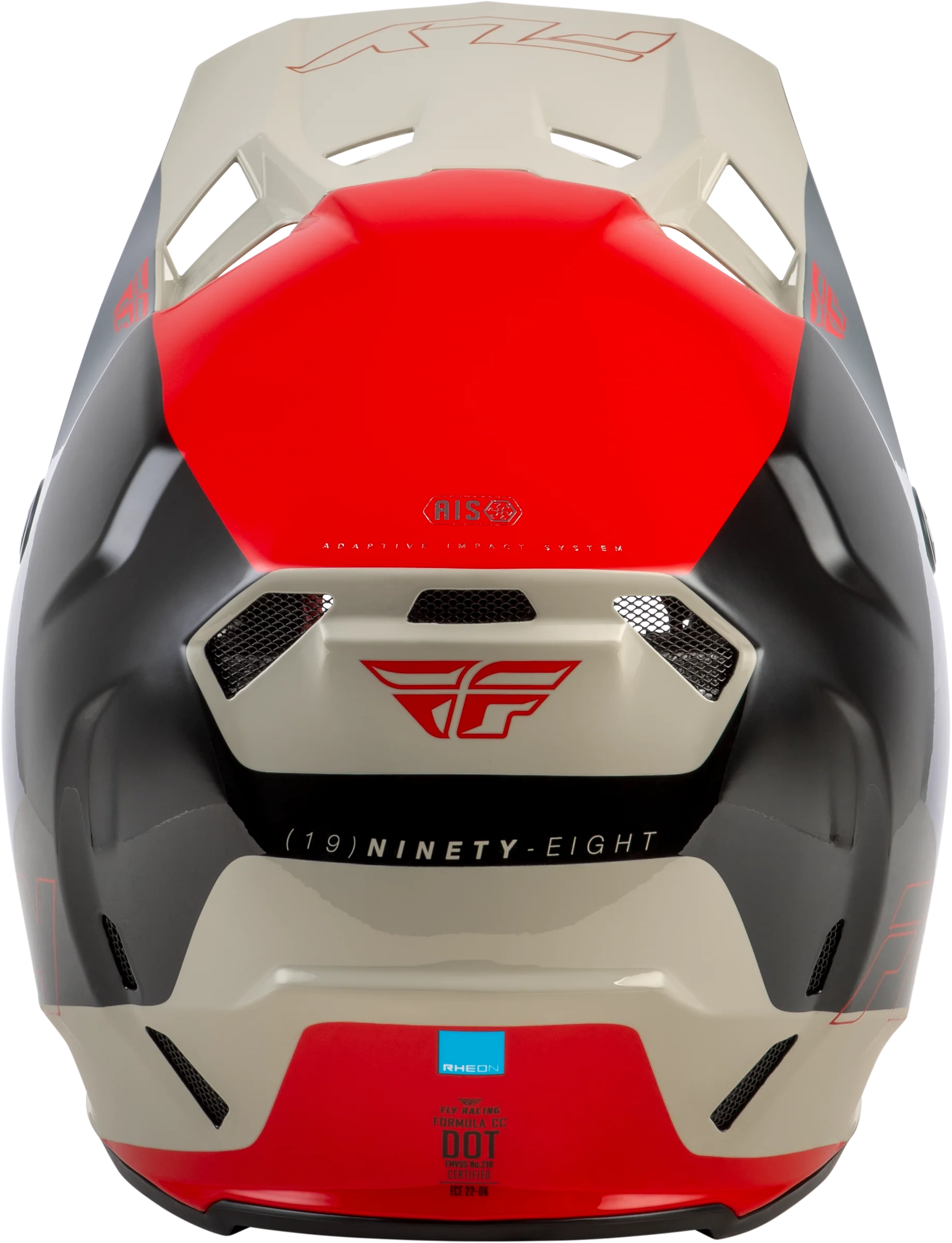 Fly Youth Large Formula CC Glide Helmet - Black / Red / Grey - Image 2