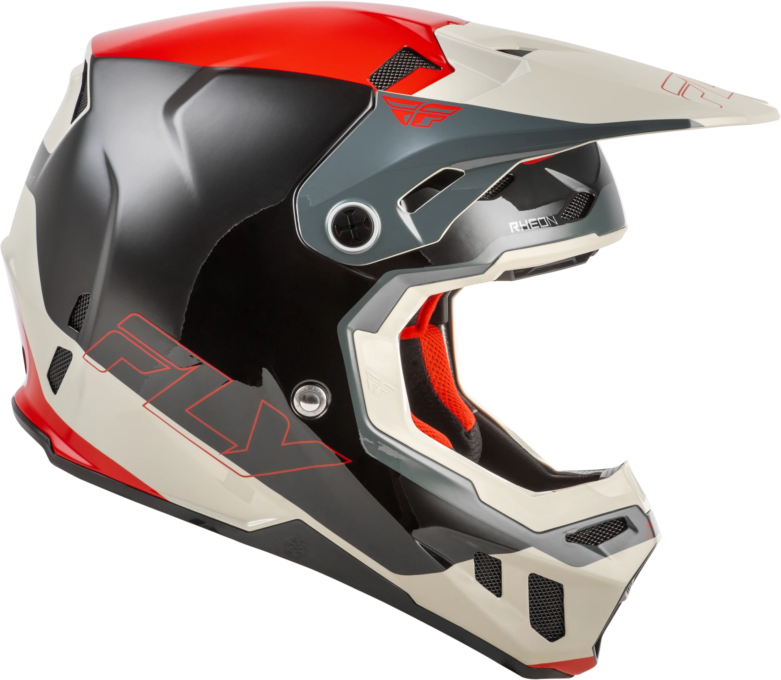 Fly Youth Large Formula CC Glide Helmet - Black / Red / Grey - Image 4