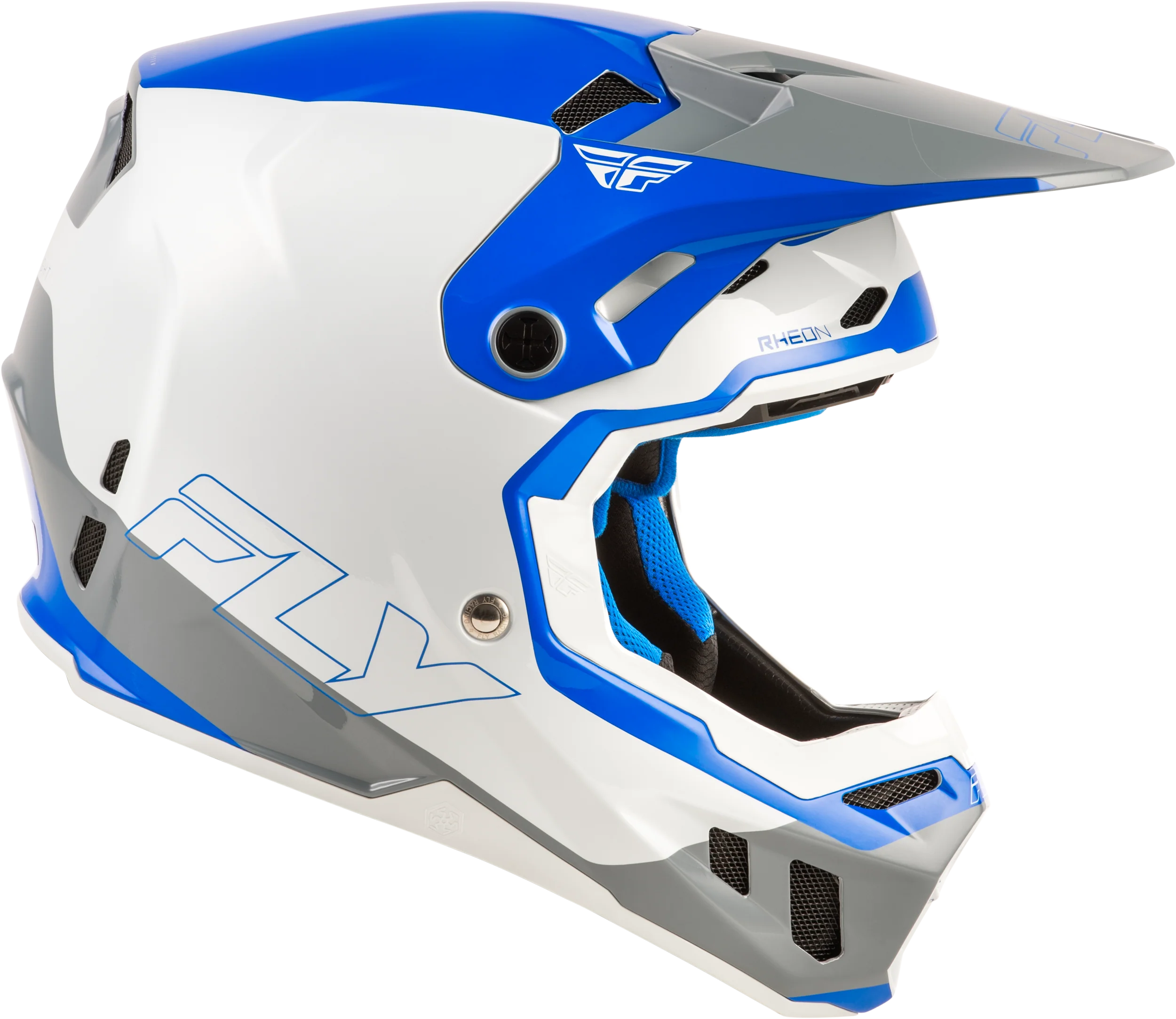 Fly Youth Large Formula CC Glide Helmet - Blue / Grey - Image 4