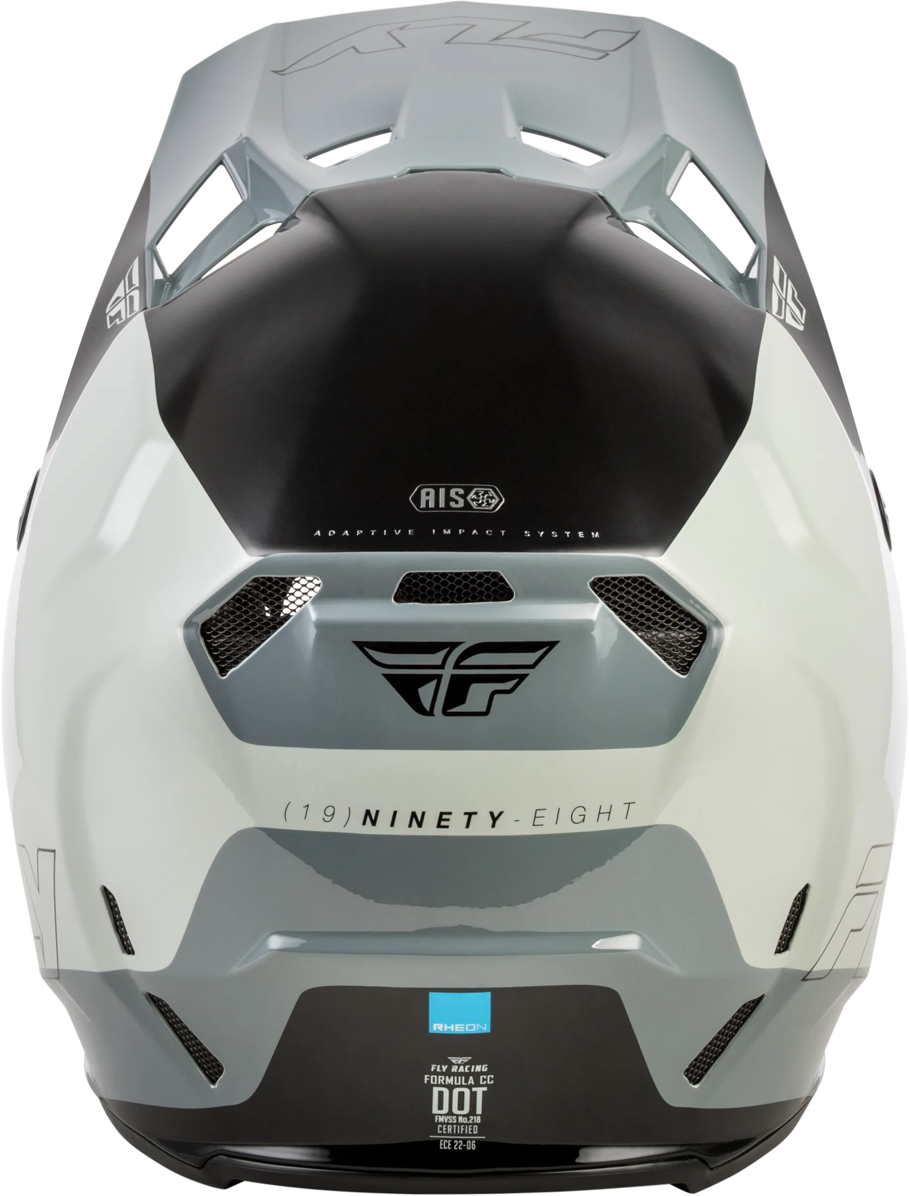 Fly Youth Large Formula CC Glide Helmet - Grey / Black - Image 2