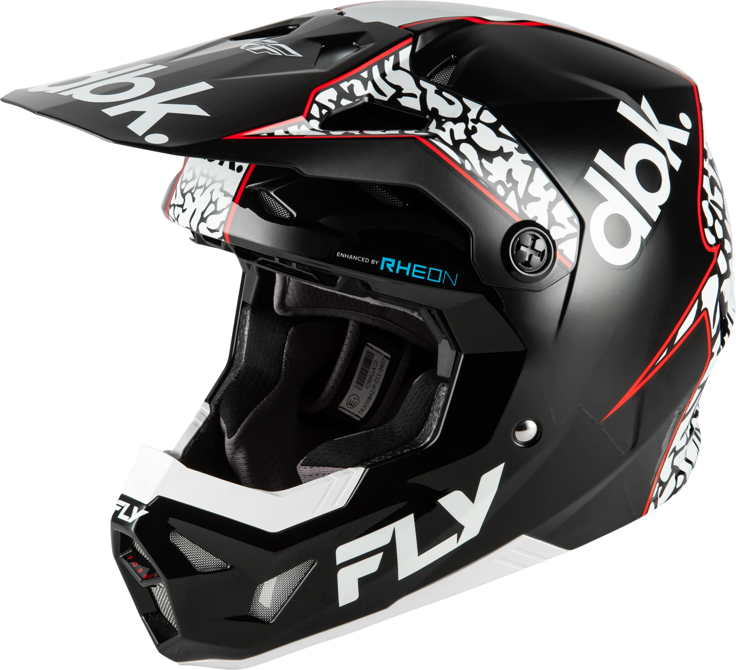 Fly Youth Large Formula CP DBK Helmet - Black / White / Red