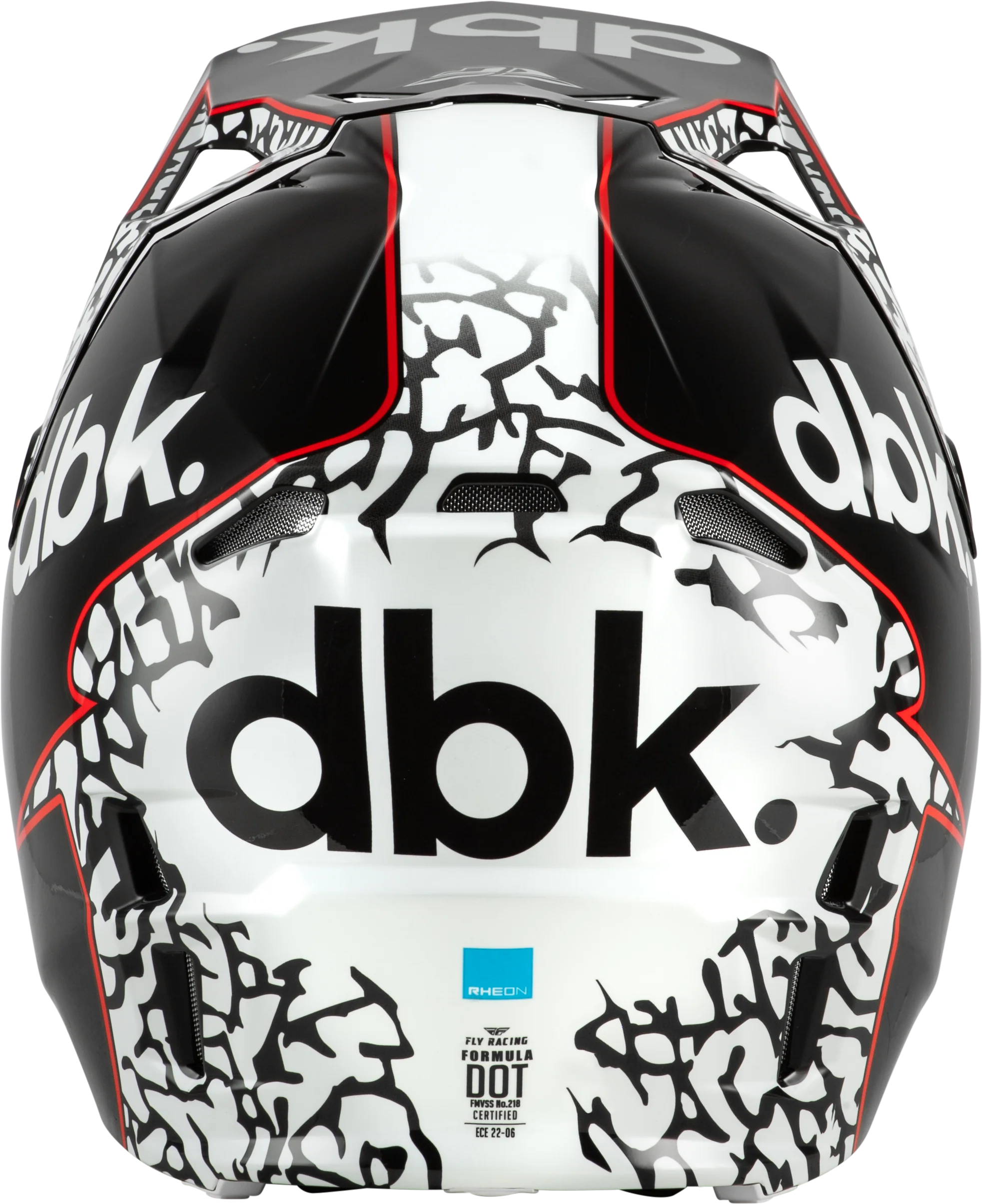 Fly Youth Large Formula CP DBK Helmet - Black / White / Red - Image 2