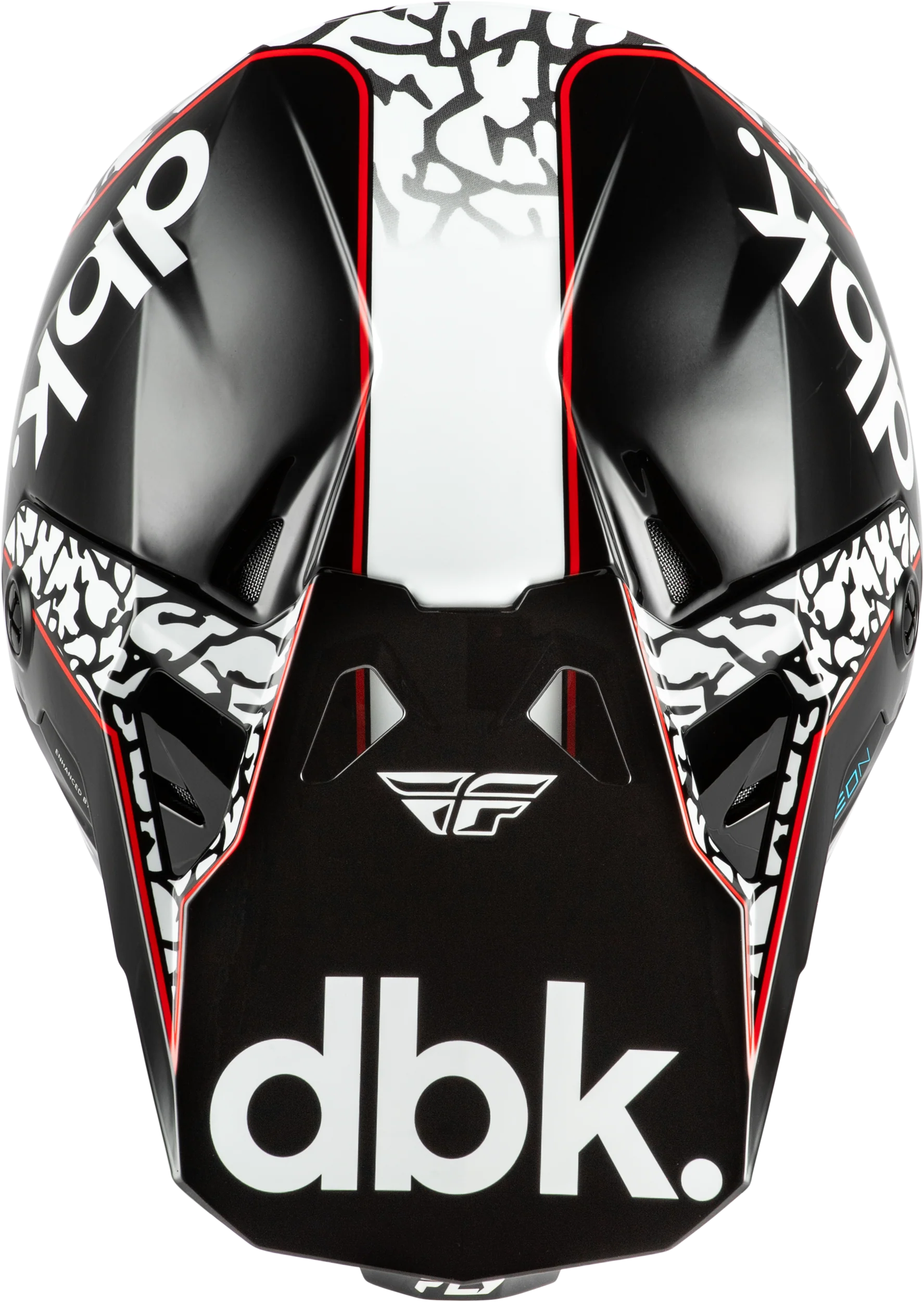 Fly Youth Large Formula CP DBK Helmet - Black / White / Red - Image 3