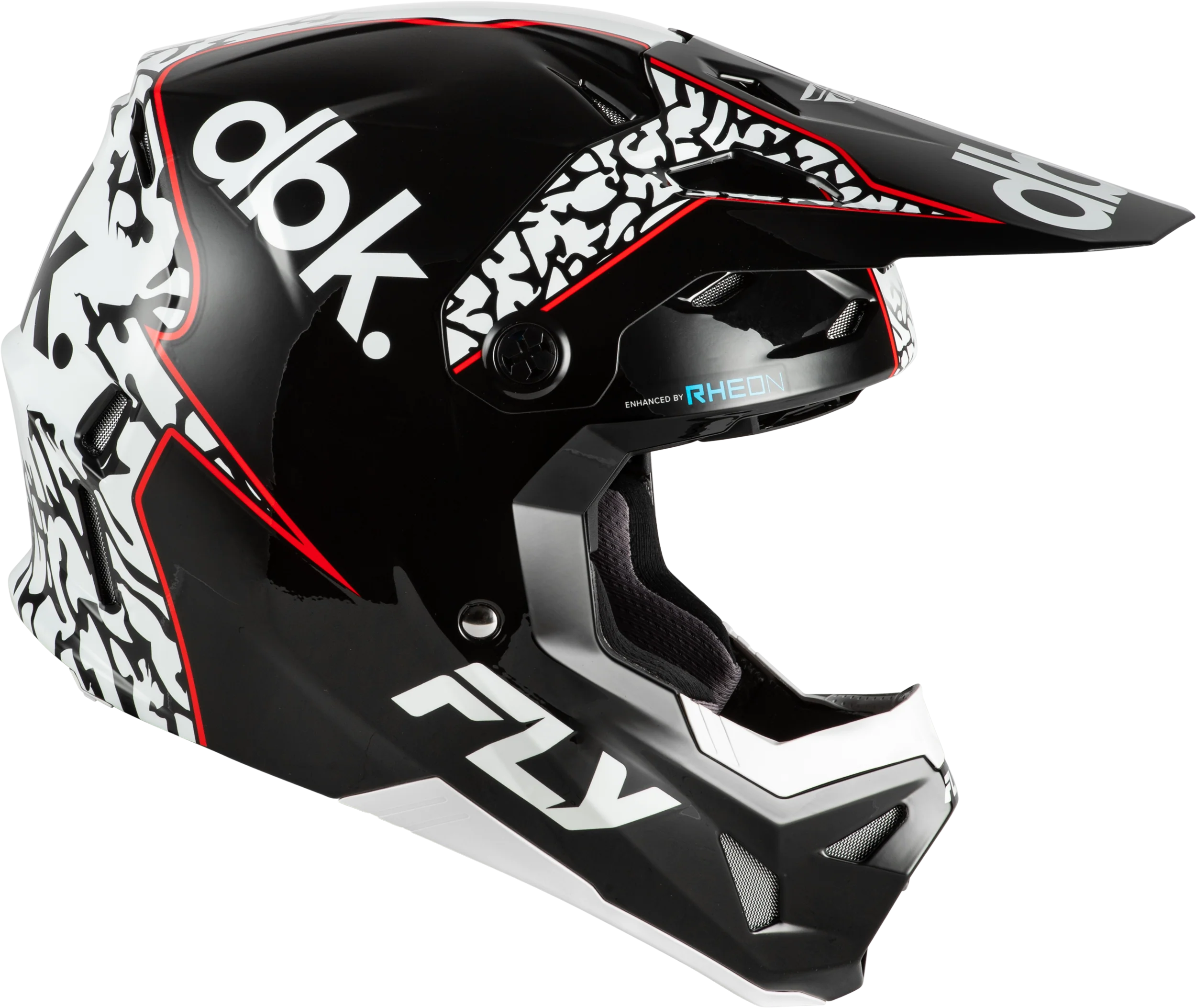 Fly Youth Large Formula CP DBK Helmet - Black / White / Red - Image 4