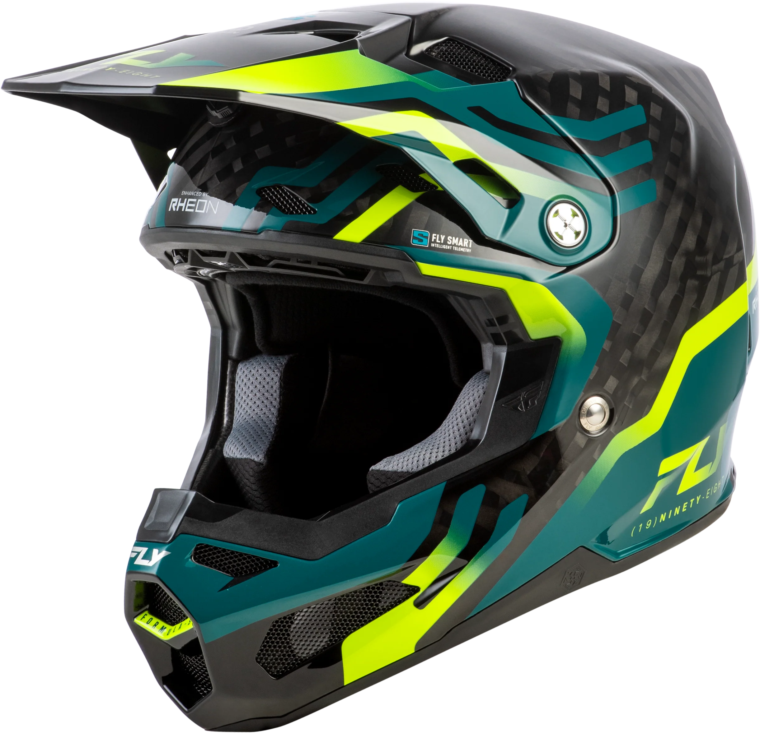 Fly Youth Large Formula S Byte Helmet - Black / Teal