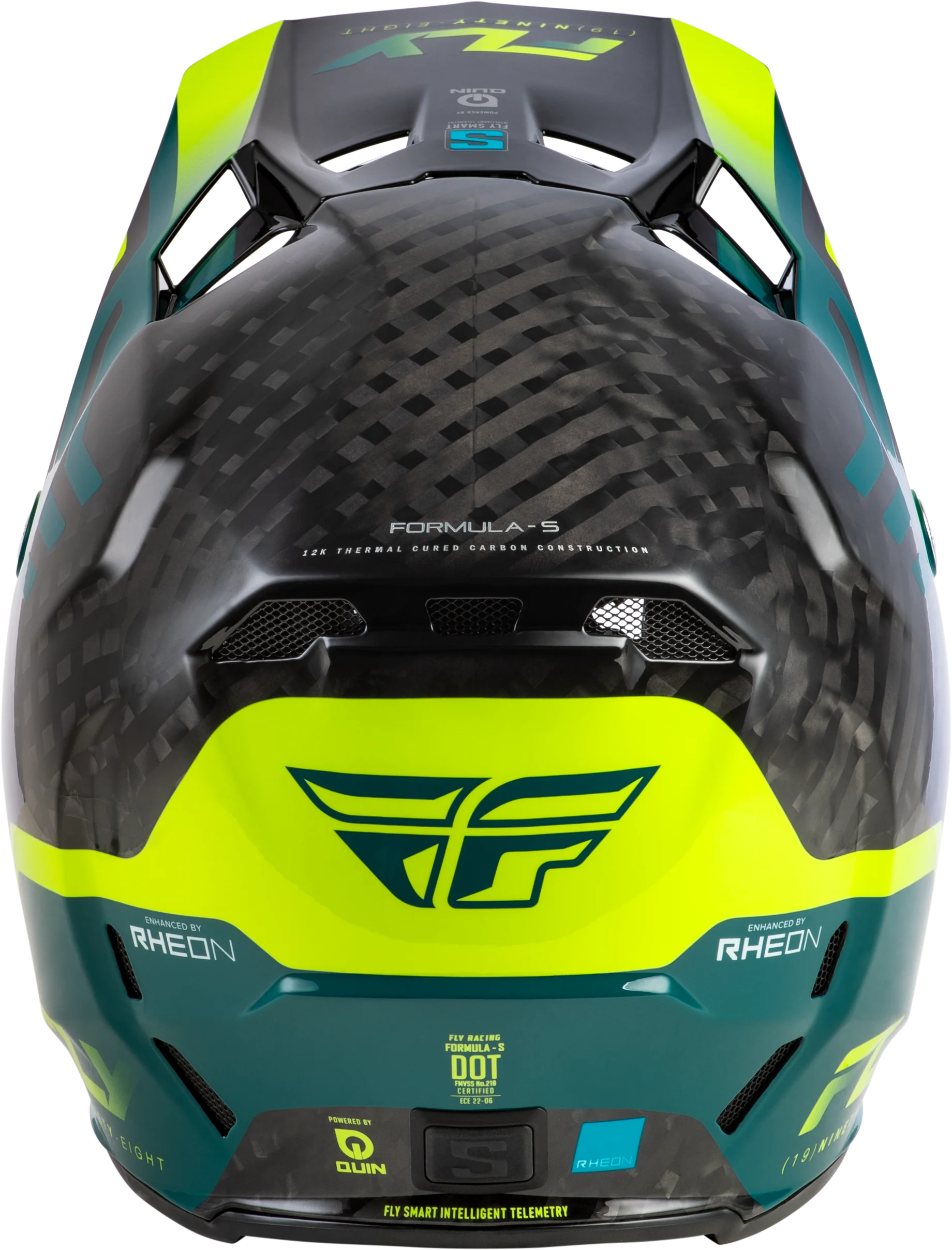 Fly Youth Large Formula S Byte Helmet - Black / Teal - Image 2