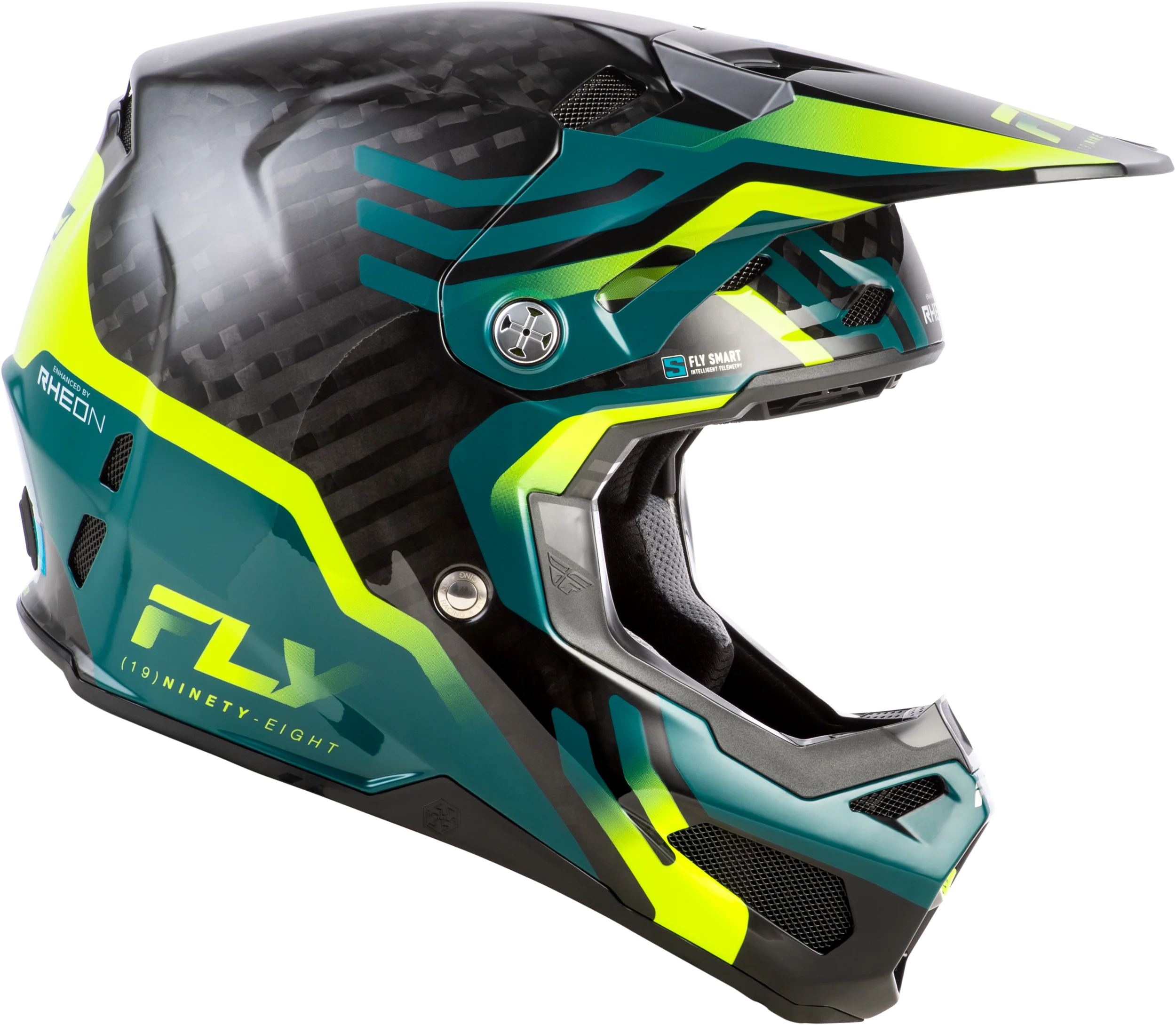 Fly Youth Large Formula S Byte Helmet - Black / Teal - Image 4