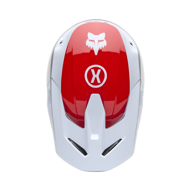 Fox MX25.5 V1 Flow Helmet - White Red - Image 4