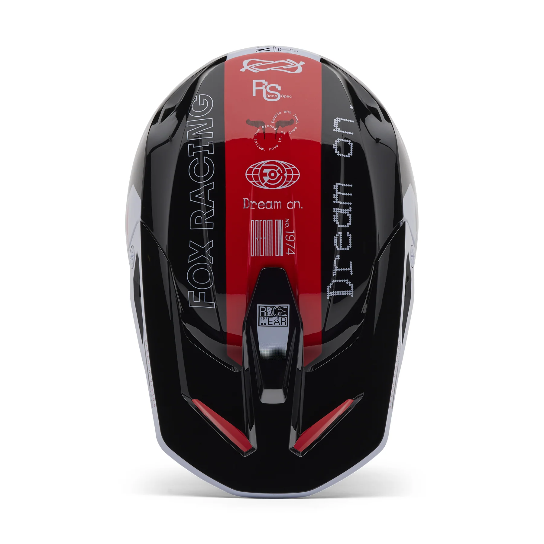 Fox MX25 V1 Race Spec Helmet - Black / Grey / Red - Image 4