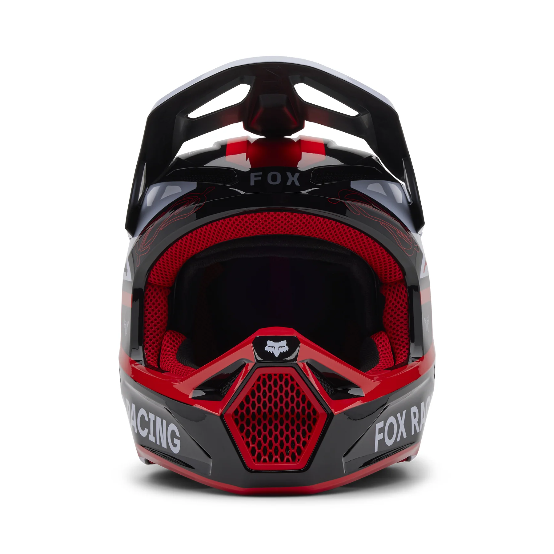 Fox MX25 Youth V1 Race Spec Helmet - Red - Image 3