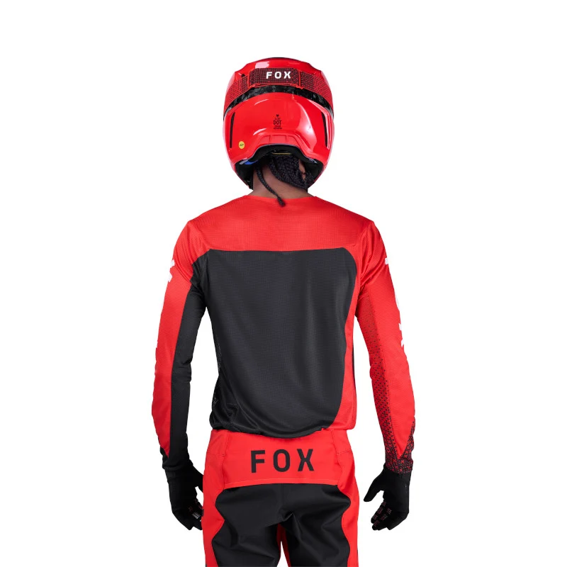 Fox MX26 Flexair Fracture Jersey - Fluro Red - Image 4