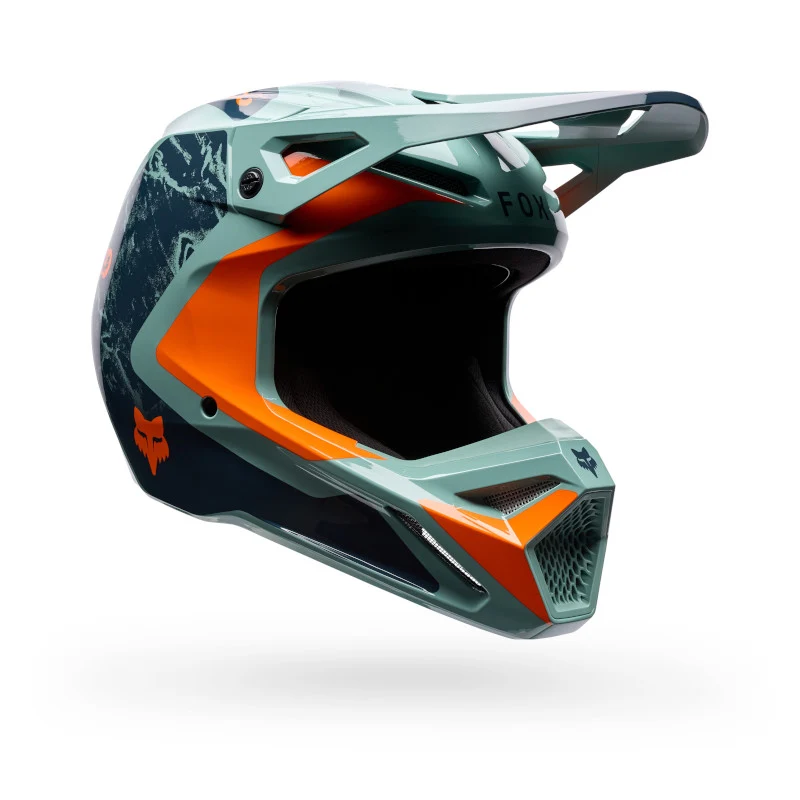 Fox MX26 V1 Image Print Helmet - Blue / Orange - Image 2