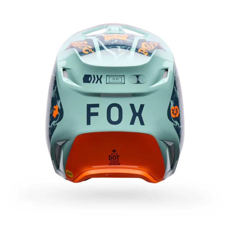 Fox MX26 V1 Image Print Helmet - Blue / Orange - Image 4