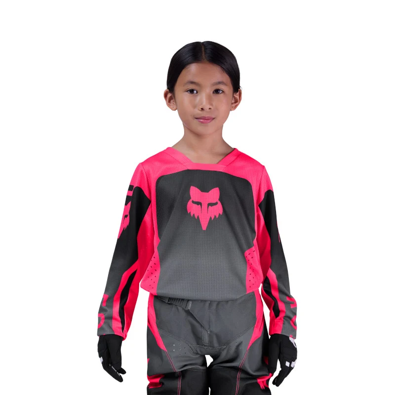 Fox MX26 Youth Girl 180 Shield Jersey - Black / Pink - Image 3