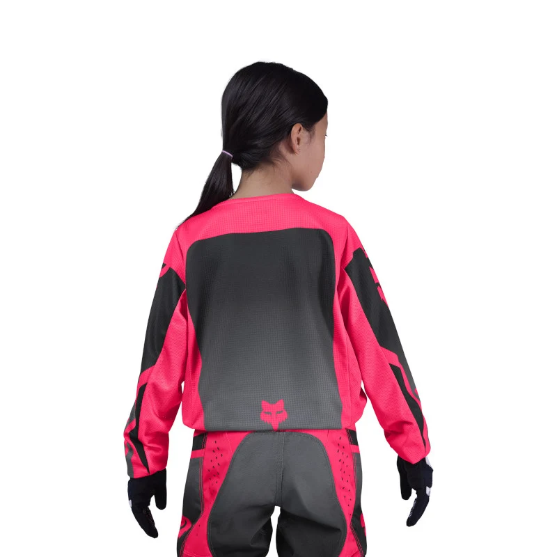 Fox MX26 Youth Girl 180 Shield Jersey - Black / Pink - Image 4