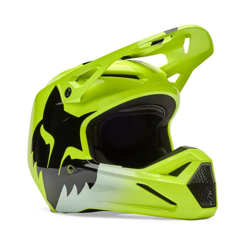 Fox V1 Shield Helmet - Fluro Yellow - Image 2