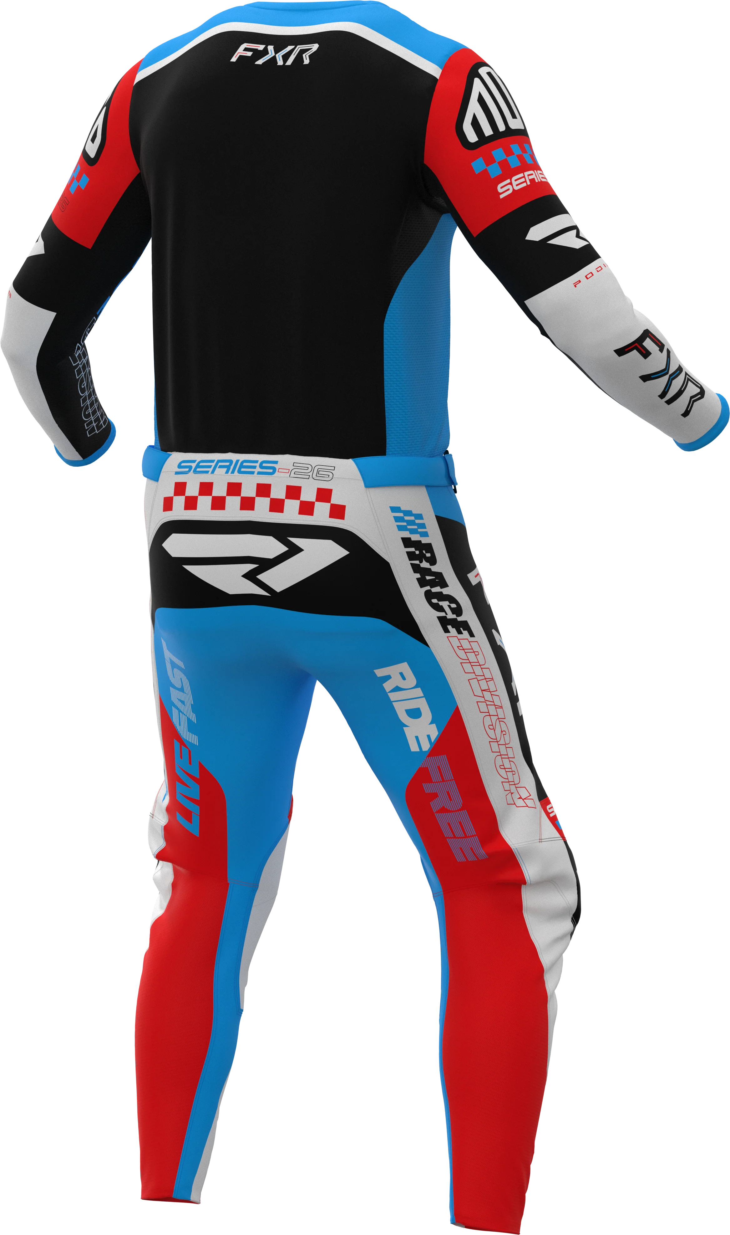 FXR 26.5 Podium Gladiator Jersey & Pants - Cyan / Black - Image 2