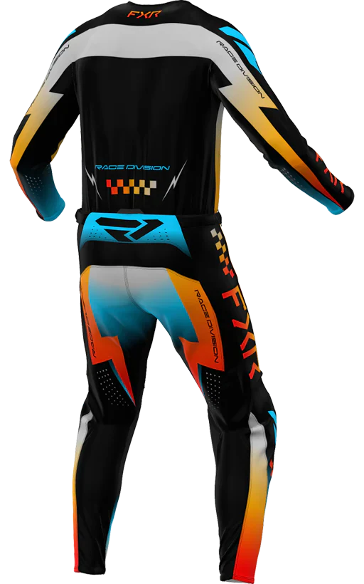 FXR MX26 Clutch Pro Jersey & Pants - Grey / Blue / Orange - Image 2