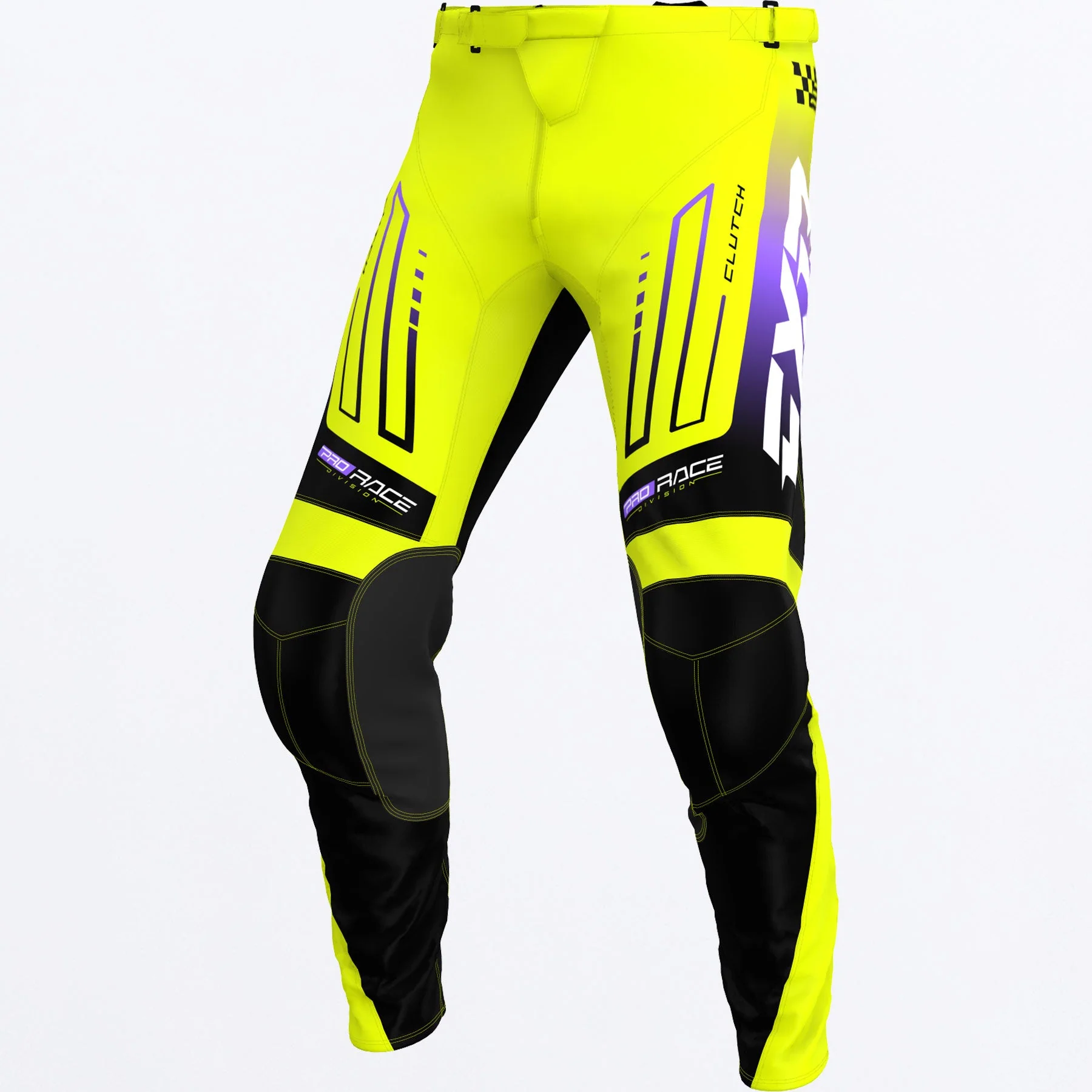 FXR MX26 Kids Clutch Pants - Hi-Vis / Black / Purple