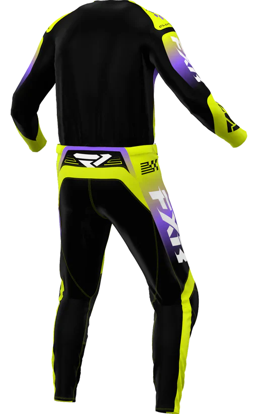 FXR MX26 Youth Clutch Jersey & Pants - Hi-Vis / Black / Purple - Image 2