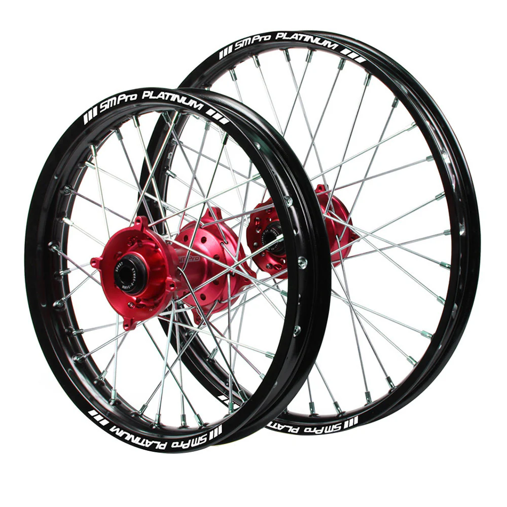SM Pro Hubs / SM Pro Platinum Junior Rims Wheelset (19*1.40 / 16*1.85 OE) - Red / Black