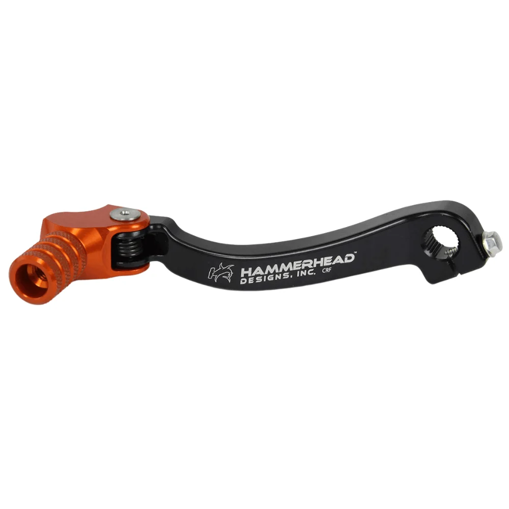 Hammerhead KTM Orange Gear Lever With Customisable Knurled Tip 105 SX 2004 +15mm (boot size 13)